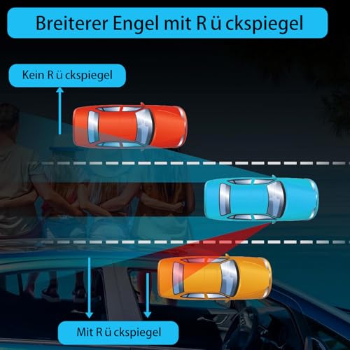 Yuentoen Toter-Winkel-Spiegel,360 Grad Rotation Verstellbar Auto Blind Spot Spiegel, Trainer Rückspiegel Drehung Weitwinkel Verstellbar Rückspiegel für Autos, LKWs, SUVs(Schwarz)