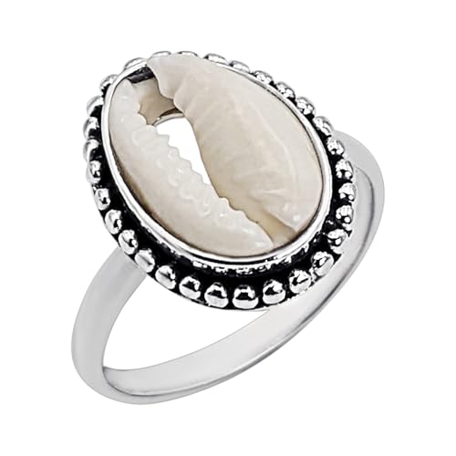 Bague argent 925 cauri naturel, le cadeau bohème idéal pour elle