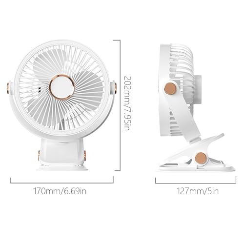 Ventilador con clip recargable para combatir el calor en el escritorio con ángulo ajustable 3