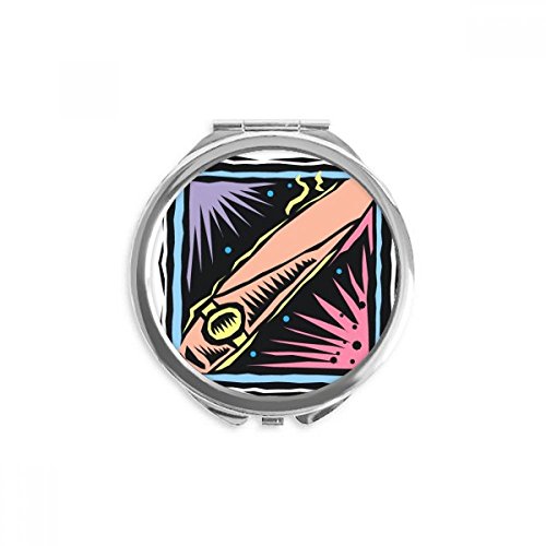 Miroir rond de poche maquillage portable de style mexicain gravé