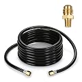 WADEO 20 FT High Pressure Propane Hose with Both 3/8 Inch Female Flare and a Pipe Fitting 3/8 Inch Flare x 1/8 Inch MNPT for Gas Grill, RV, Fire Pit, Heater