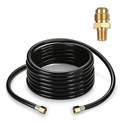 WADEO 20 FT High Pressure Propane Hose with Both 3/8 Inch Female Flare and a Pipe Fitting 3/8 Inch Flare x 1/8 Inch MNPT for Gas Grill, RV, Fire Pit, Heater