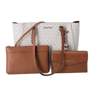 Michael Kors Charlotte - Borsa portatutto da donna 3 in 1, ampia, Vaniglia, Large