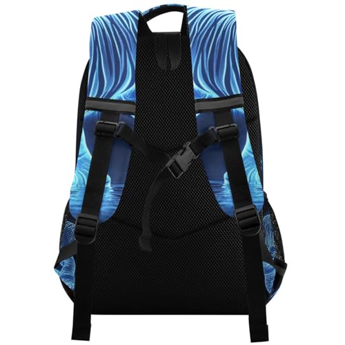 Glowing Blue White Tiger Backpack for Boys Girls Elementary School Bag Kids Travel Bags Casual Rucksack Laptop Bookbag2