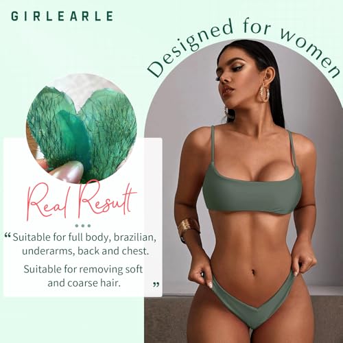 Image of GIRLEARLE 1LB Hard Wax Beads for Hair Removal, Hard Wax Beads with Green Tea Formula, Wax Beads for Brazilian Waxing & Sensitive Skin, Stripless Hard Wax for Bikini, Face & Body At-Home Waxing