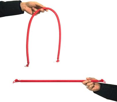 Magic Trick Stiff Rope/Stiff Rope - Soft rope be hard - Indian Rope stage magic prop with instructions Red