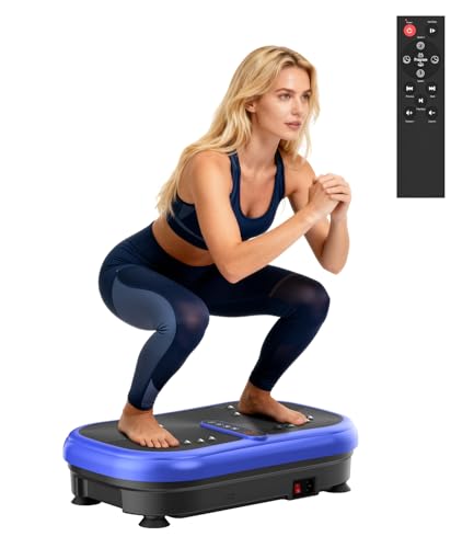 Plataforma Vibratoria 200W, 120 Niveles, Mando a Distancia, Carga 120 kg - Plataforma de Vibración Muscular y para Adelgazar - Ideal para Uso en Casa, Tonificación y Recuperación
