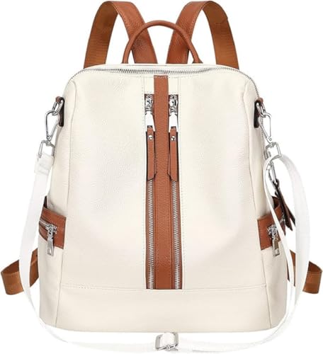 Image of Anti-Theft Backpack for Women | Stylish PU Leather Convertible Shoulder Bag & Backpack Purse | Casual College Travel Daypack Birthday Gift
