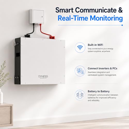 Image of Dyness 48V 100Ah LiFePO4 Lithium Battery, 5.12kWh with 100A BMS, Wi-Fi Monitoring, CAN /RS485, 6000+ Cycles, 5.12kW Power Server Rack Battery for Solar, Off-Grid & Home Backup Power