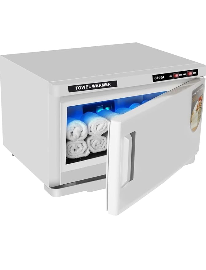 Professional Towel Warmer Cabinet GJ-16A | UV Sterilizer & Hot Towel Heater for Salon, Spa, Barbershop & Home | Compact & Durable Design (16L Capacity)