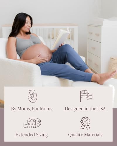 Image of Kindred Bravely Everyday Maternity Lounge Jogger Pants for Postpartum | Soft stretchy sweatpants with pockets and adjustable waistband. Breathable lightweight bottoms with relaxed fit for pregnancy