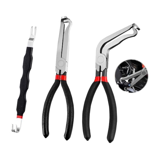 3PCS Disconnect Pliers Set, 8 60-Degree High Carbon Steel Automotive Electrical Connector Pliers with Anti-Slip Handle Fuel Line Disconnect Tool for Car Repair