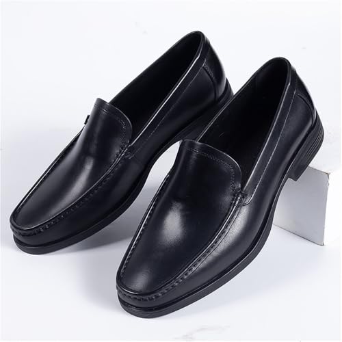 Men's Genuine Leather Slip-On Loafers Breathable Business Casual Shoes Comfortable Oxford Style Dress Footwear2