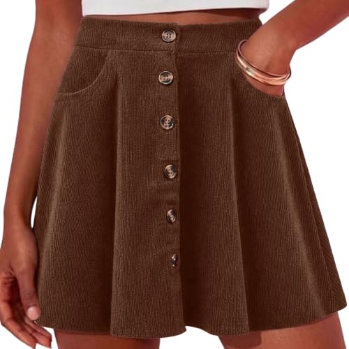 Corduroy Skirts Women High Waisted Dressy Flowy Mini Fall Skorts - image 2