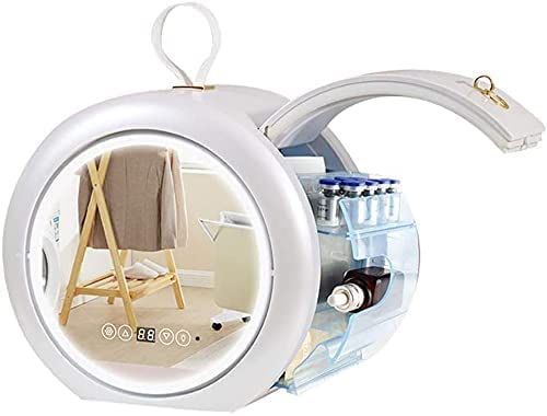 Samnuerly Mini nevera de 6 litros Ac/Dc, nevera portátil para maquillaje con luz Led, enfriador/calentador para dormitorio, dormitorio, coche, ideal para el cuidado de la piel y cosméticos