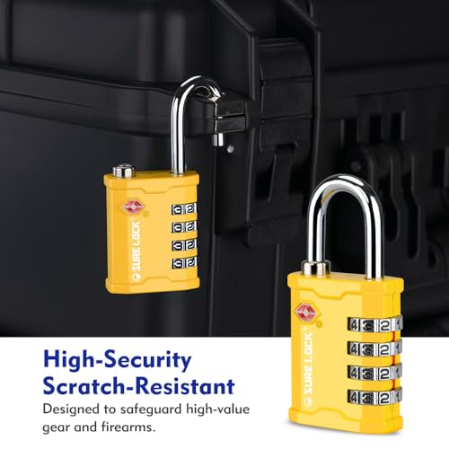 Cadenas de voyage entièrement en métal jaune à code 4 chiffres