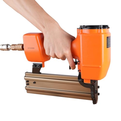 14 Gauge Pneumatic Concrete T Nailer, Heavy Duty T Nail Gun Fits 18-64mm T Nails, Air Finish Nailer for Construction Framing, Hollow Bricks Nailing, etc