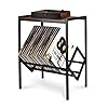 DACK Record Player Stand with Storage Up to 80 Albums,Turntable Stand with Matte Black Metal Legs, Record Player Table…