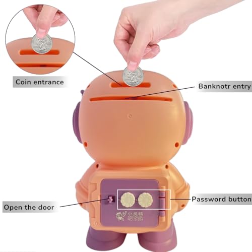 Image of Money Saving Bank with Coin Slot / /Creative Cartoon Design Money Bank / /Plastic Piggy Bank for Boys & Girls (Pack of 1) (Astronaut - Pink)