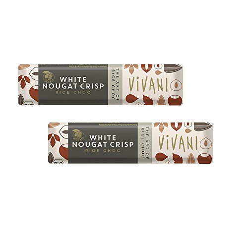 Vivani Organic Chocolate Turrón Blanco Crispy 35g Pack de 2