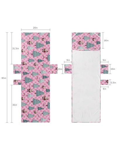 Christmas Beach Lounge Chair Towel Cover, Soft Chaise Lounge Towel with Side Pockets Patio Pool Chairs Cover for Beach/Pool Sunbathing 29x85 Xmas Tree Winter Snowflake Santa Pink Checkered