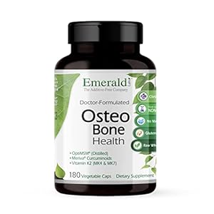 Emerald Labs Osteo Bone Health – Dietary Supplement with Vitamins K1, K2, D3, Opti MSM, and Meriva Phytosome for Strong Bones, Joint Strength, and Immune Support – 180 Vegetable Capsules