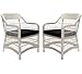 Produktbild KMH®, 2er Set Weißer Polyrattan Gartensessel inklusive Sitzkissen (#106008)