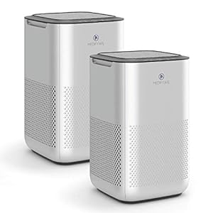 Medify MA-15 Air Purifier with True HEPA H13 Filter | 585 ft² Coverage in 1hr for Allergens, Smoke, Wildfires, Dust, Odors, Pollen, Pet Dander | Quiet 99.9% Removal to 0.1 Microns | Silver, 2-Pack