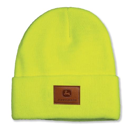 John Deere Leather Patch Beanie-High Visibility...