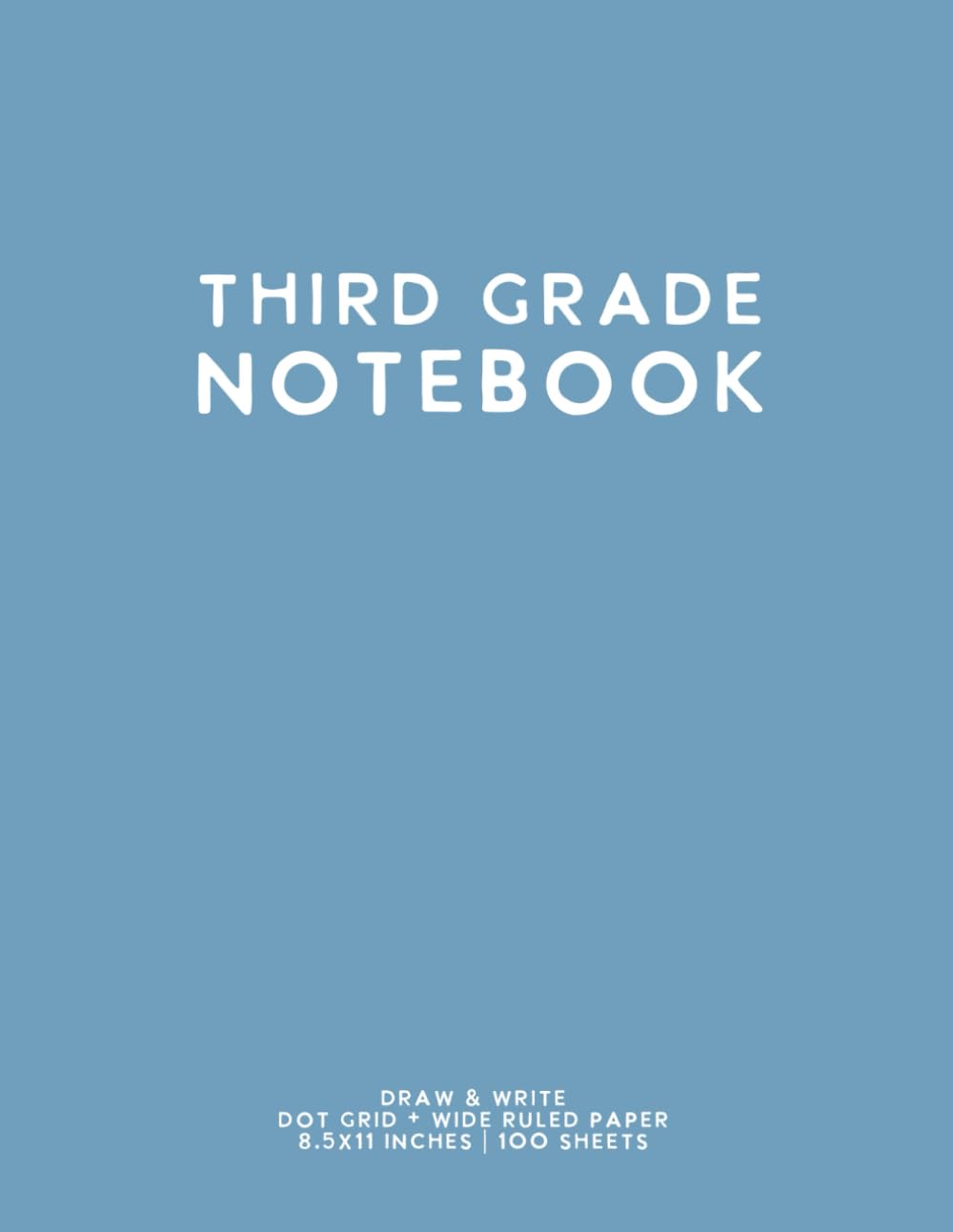 Third Grade Notebook: Light Blue Softcover Wide Ruled Composition Journal