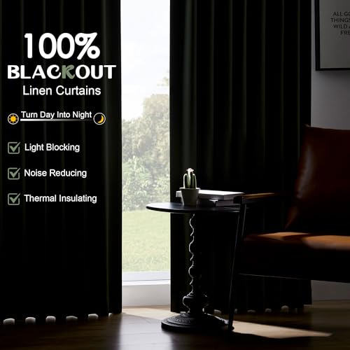 Rideaux occultants courts UHITECH : isolation thermique et lin pour chambre
