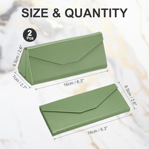 Image of PATIKIL Foldable Glasses Case, Triangle Magnetic Sunglasses Organizer Case PU Leather Hard Eyeglass Case for Women (2 Pcs)