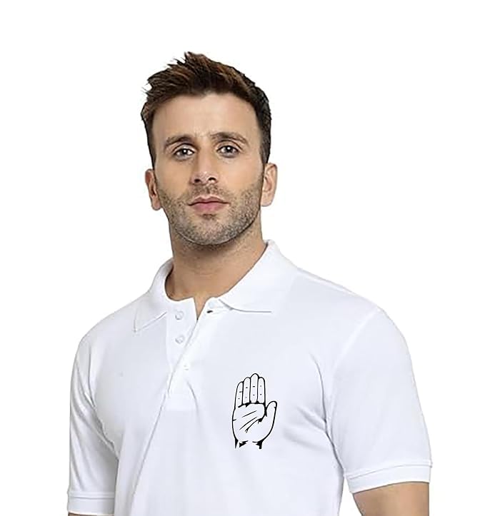 Dazeel Men's Rahul Gandhi Printed Polo T-Shirt, Black-image-21