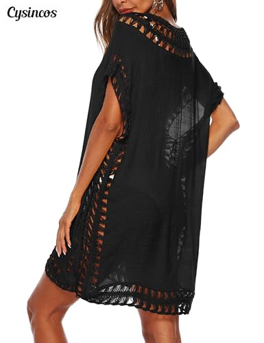 Cysincos Womens Swimsuit Cover Up Hollow Out Swimwear Beach Bathing Suit Bikini Coverups3