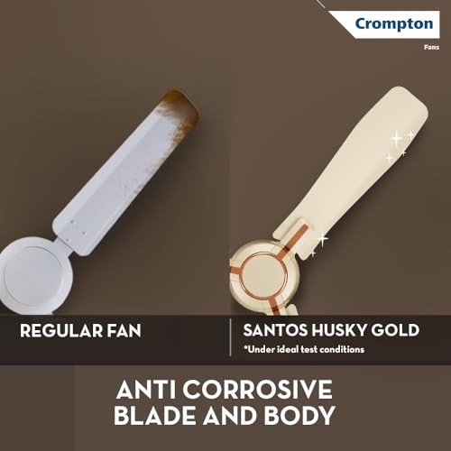 Image of Crompton HIGHSPEED SANTOS ANTIDUST 1200 mm (48 inch) Ceiling Fan (Husky Gold) Star rated energy efficient fans