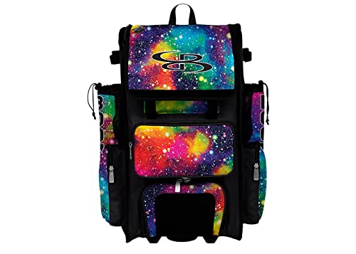 Boombah Superpack Hybrid Rolling Bat Bag - Galaxy Multi Bat Pack - Wheeled & Backpack Version