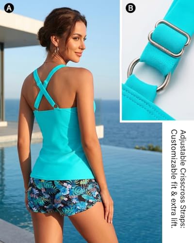 Image of Talisea Womens Tankini Bathing Suits with Skirt Two Piece Tummy Control Swimsuits Ladies Swimwear