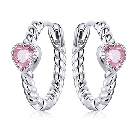 Izpack Pink Love Heart Hoop Earrings Cover