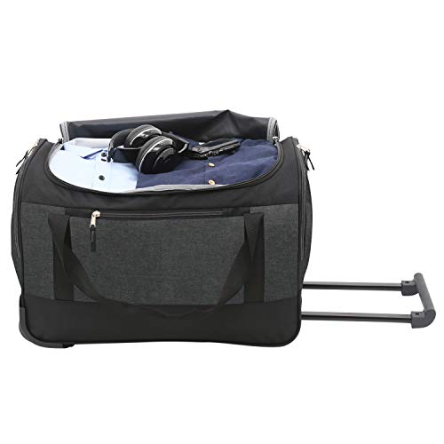 Travelers Club Pinnacle Travel Rolling Duffel Bag, grey, Carry-On 20-Inch