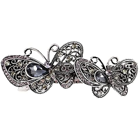 Hair Barrette French Vintage Hair Pins Clasp Rhinestones Butterfly Hair Clip for Women Girls Gifts Cover