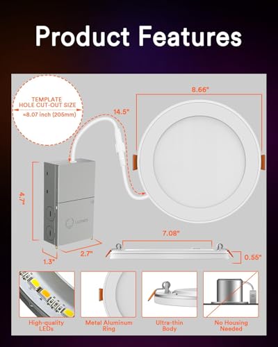 Ring Lumary 8 Inch Smart Recessed Lights with RGBAI - Image 6