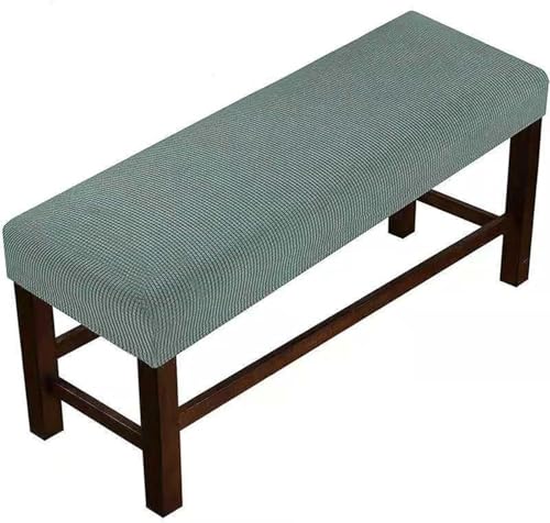 伸縮 ダイニングベンチカバー ソフトフィット ユニバーサル ジャカード厚手 ロングシートプロテクター 防塵 洗濯可能 防滑 すべり止め ダイニング ベッド ピアノベンチ カバー リビング 寝室 キッチン ソファカバー 北欧(Green a,S:90-120