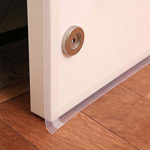Chrees Sello de Silicona Tira de Barrido Puerta Ventana Burlete Bloqueador de Corriente Autoadhesivo Ultrafino Transparente Insonorizado A Prueba de Polvo A Prueba de (35mm*5m (blanco/blanquecino al