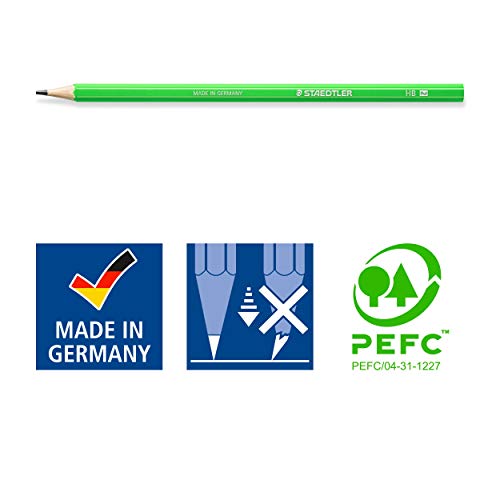 Lápis Grafite Nº 2HB Sextavado, Staedtler, Wopex Neon, 180F BK6 06, 6 Unidades