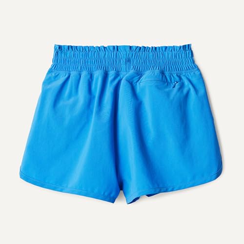 Image of Amazon Essentials Girls' High-Rise Athletic Performance Stretch Woven Shorts with Elastic Waistband