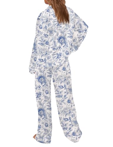 SHESHOW Satin Pajamas for Women Set Long Sleeve Button Down Animal Print Pjs Sets 2 Piece Loungewear Sleepwear XS-XXL3