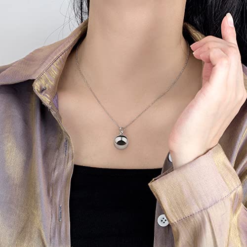 Fashion Silver Harmony Ball Necklace Brilliant Chime Bola 20MM Pendant Choker 18" 20" 22" Beads Chain O-Chain Women Jewelry Gifts For Pet Cats & Dogs2