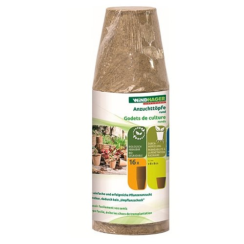 Preisvergleich Produktbild Windhager 06858 Anzucht-Töpfe ø8cm (16er Pack)