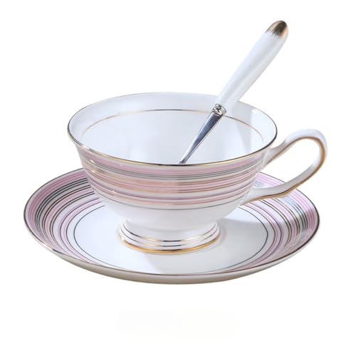 ソーサー コーヒーカップ ソーサー セット 磁器 ボーンチャイナ コーヒーカップ スプーン付き 鳥 雀 梅花 花 四季 田園風 中華 金メッキ縁 1人用 洋食器 花茶 紅茶 お茶 珈琲 ミルク アフタヌーンティー イギリス (F)