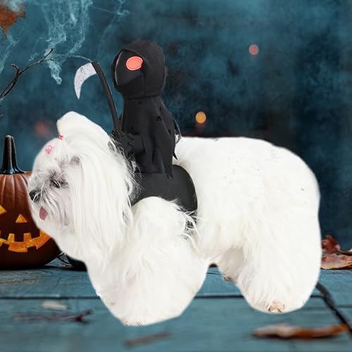 MACULPER Halloween Hundekostüm Hunde Kostüm Katzenkostüme Hund Halloween-Haustier-Outfit Sensenmann Cosplay Kostüm Gruselige Kostüme Hundekostüm für kleine, mittelgroße Katzen und Hunde